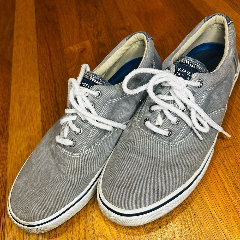 Sperry Men's Gray Canvas Boat Shoes